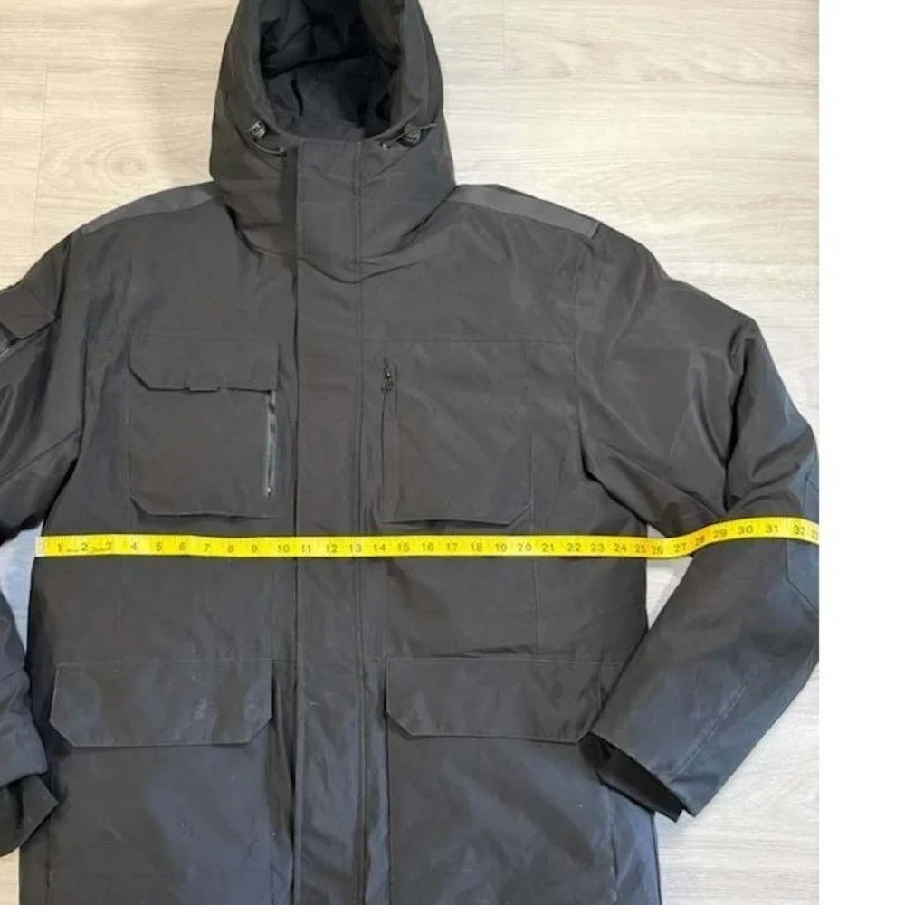 DASCRAMB Insulated Hooded Jacket Mens XL Black Utility Parka Winter Coat